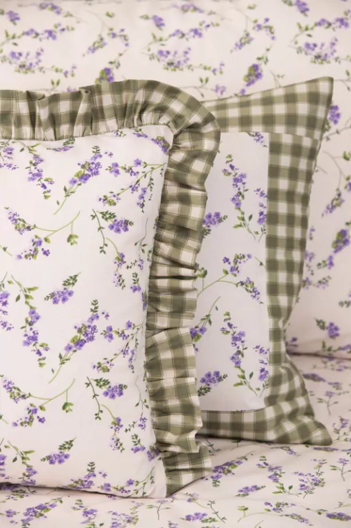 Krepový povlak kanýr PROVENCE / zelená kostka - 40/40