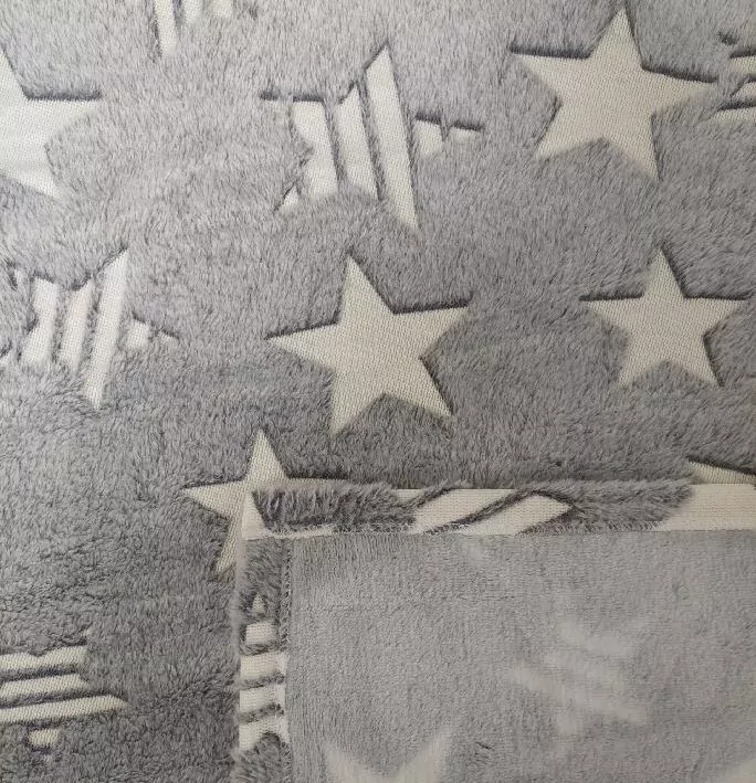 Dětská deka mikroplyš svítící ve tmě 100 x 150 cm - HVĚZDIČKY šedé 