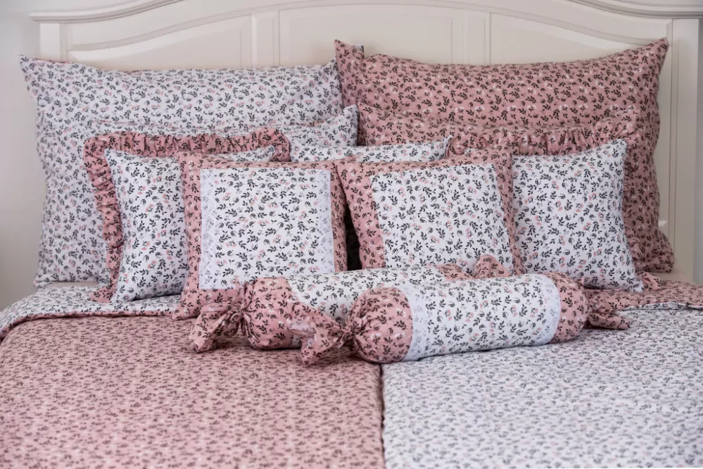 Bavlněné povlečení HERBARIUM bílo / starorůžové - 140/200 + 70/90