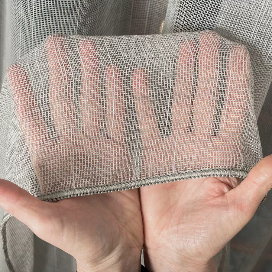 Batist záclona metráž Faustina šedá - výška 320cm