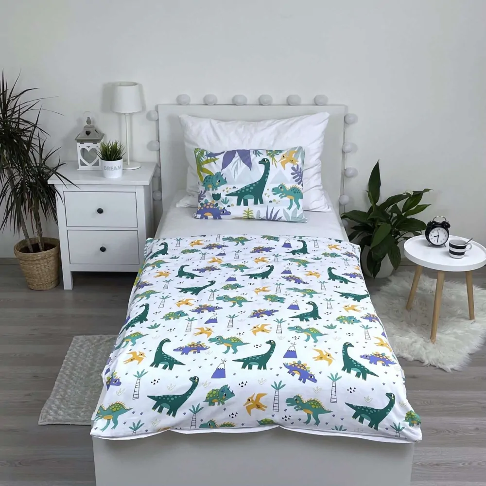 Povlečení bavlna do postýlky Dino Cute and Wild 100x135, 40x60 cm