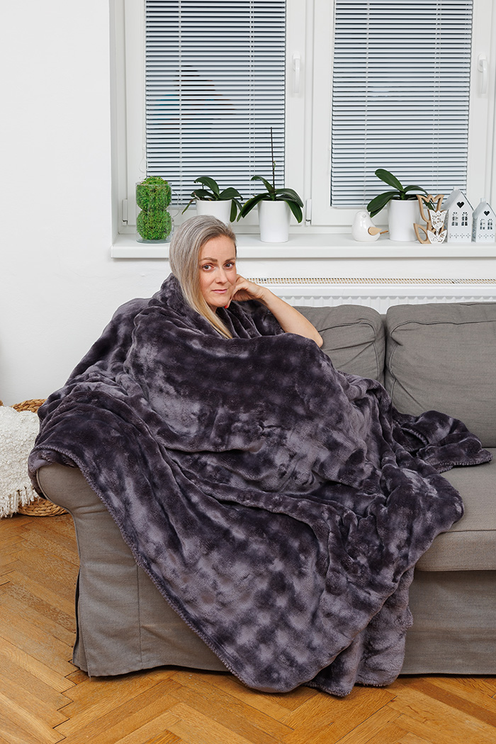 Deka mikroflanel Stella OBLÁČKY - antracit