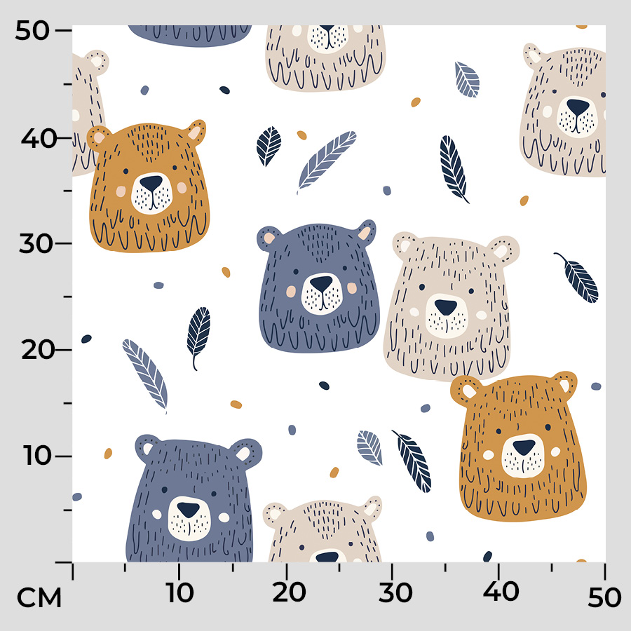 Metráž dekorační látka - Medvídci s pírky