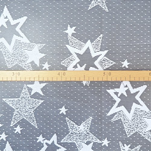 Vánoční kusová žakárová záclona Hvězdy