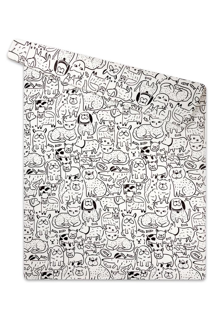 Povlečení mikroflanel KOČKA A PES - 70x90 + 140x200 cm