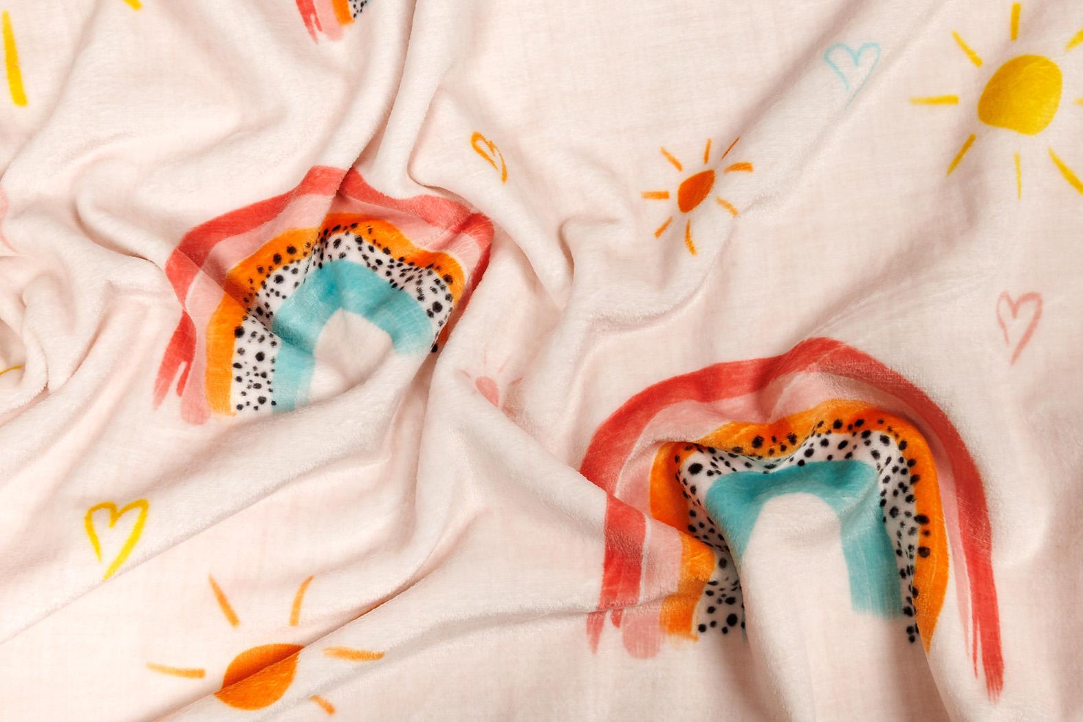 Povlečení mikroflanel DUHA - 70x90 + 140x200 cm