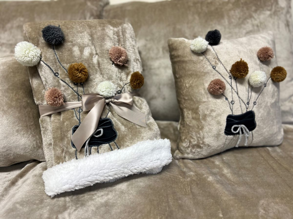 Deka s beránkem BALÓNKY béžové - 150x200 cm