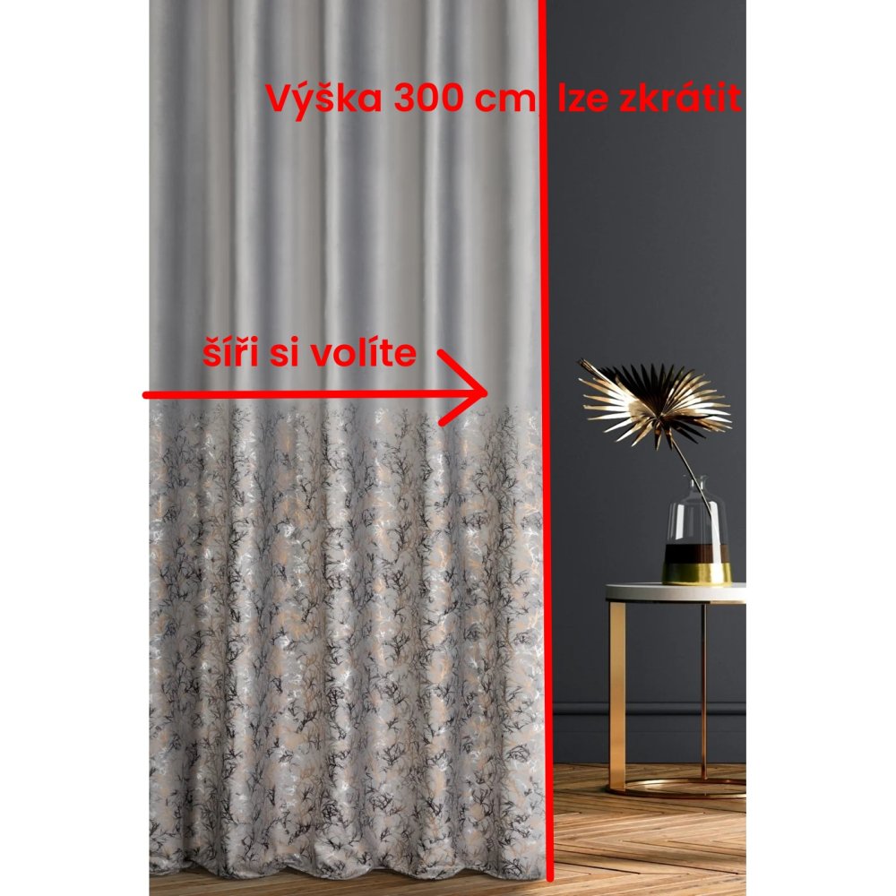 Kusový závěs Valencie šedý - 250 x 150 cm