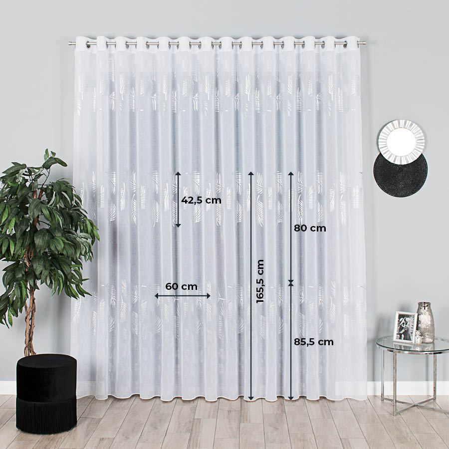 Etamin kusová záclona STŘÍBRNÉ PALMY