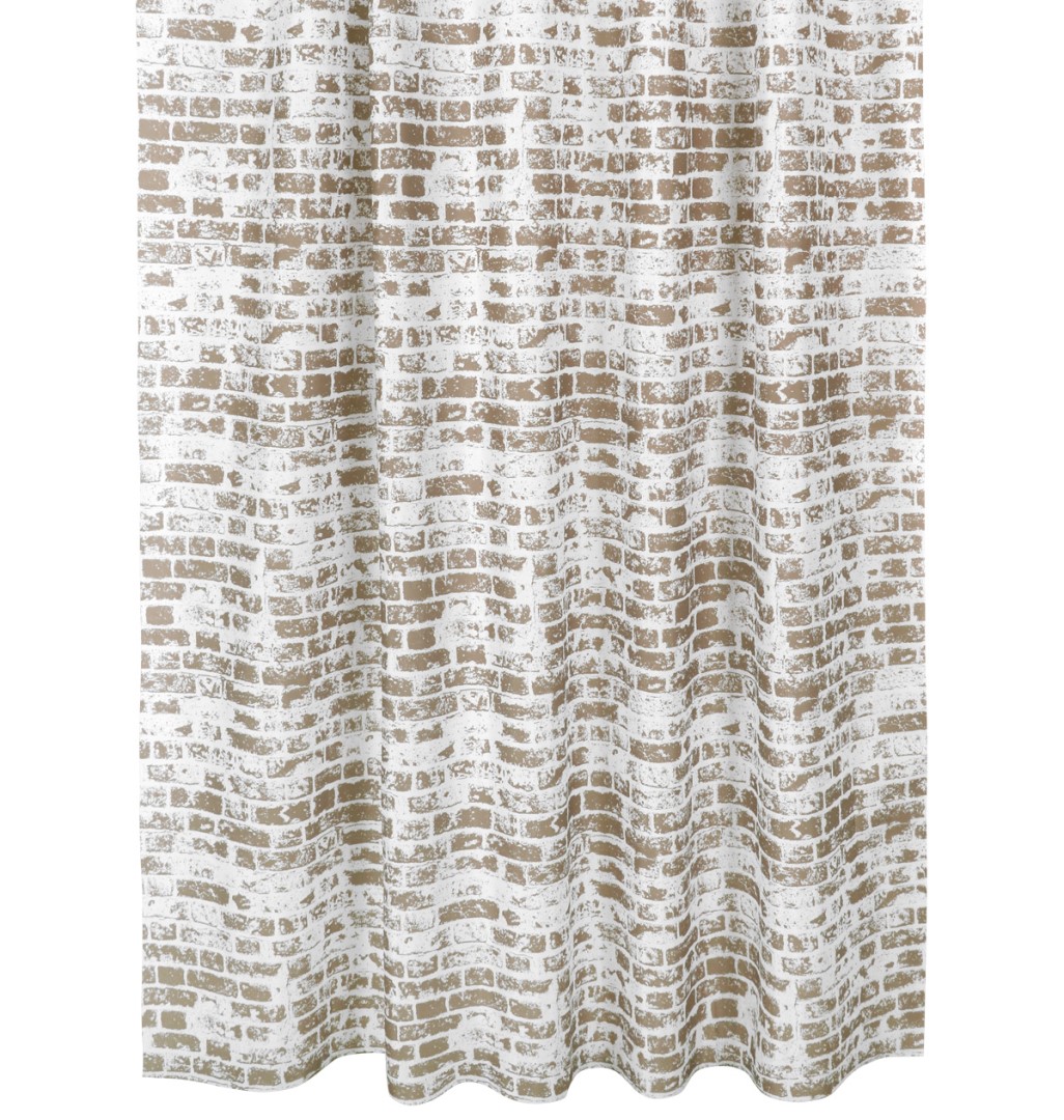 Koupelnový závěs 180/200 cm - Zeď hnědá