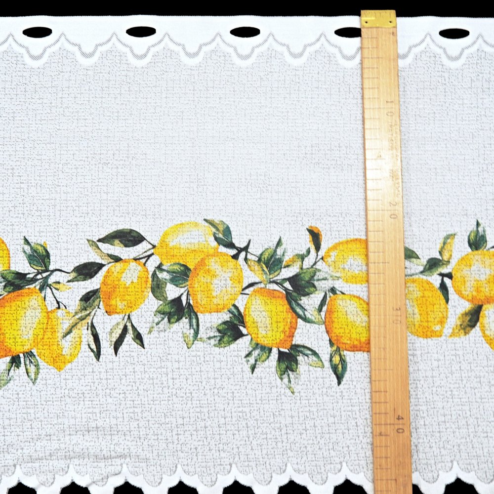 Vitrážová záclona CITRÓNY - výška 67cm