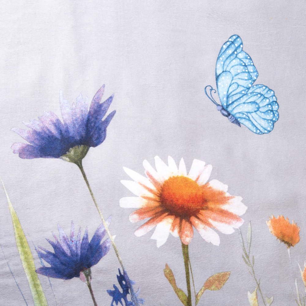 Flanelové povlečení ZAHRADA ŠEDÁ 140x200, 70x90 cm