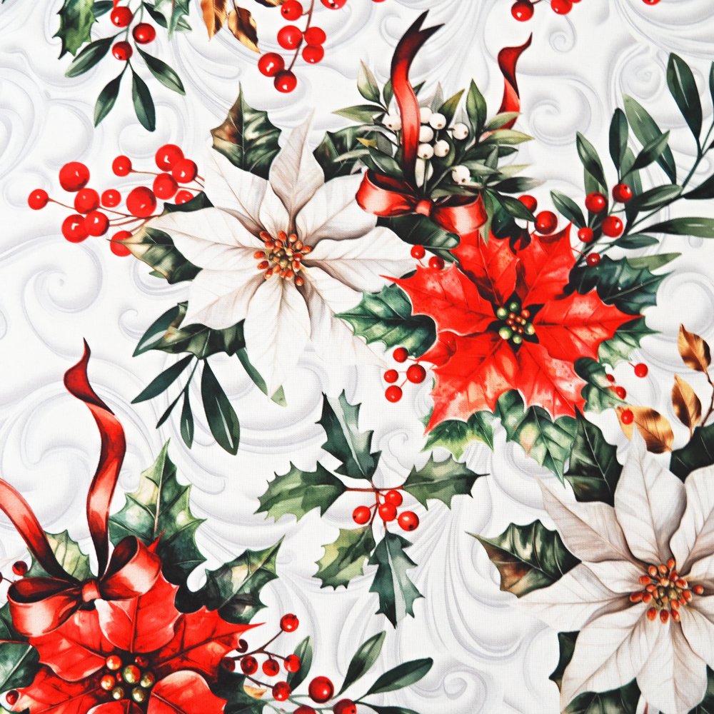 Vánoční teflonové ubrusy a běhouny VÁNOČNÍ RŮŽE