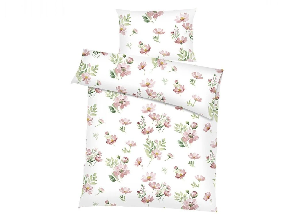 Povlečení bavlna SASANKA pudrová 140x200, 70x90 cm