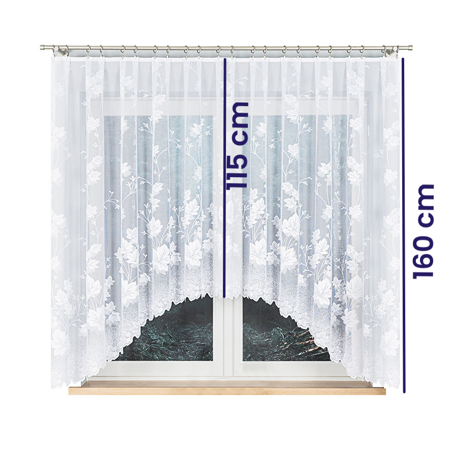 Oblouková žakárová kusová záclona TEREZA