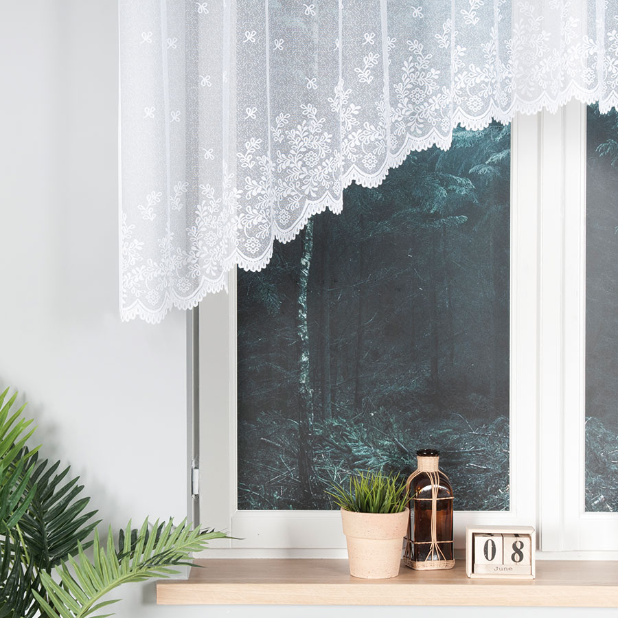 Oblouková žakárová kusová záclona KAROLÍNA 120x250 cm