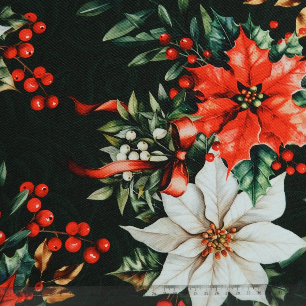 Povlak na polštářek Vánoční růže zelená