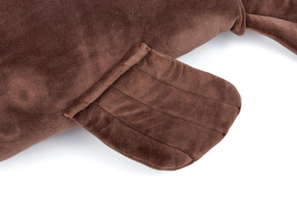 Polštářek, plyšák mikrospandex MROŽ hnědý 55cm