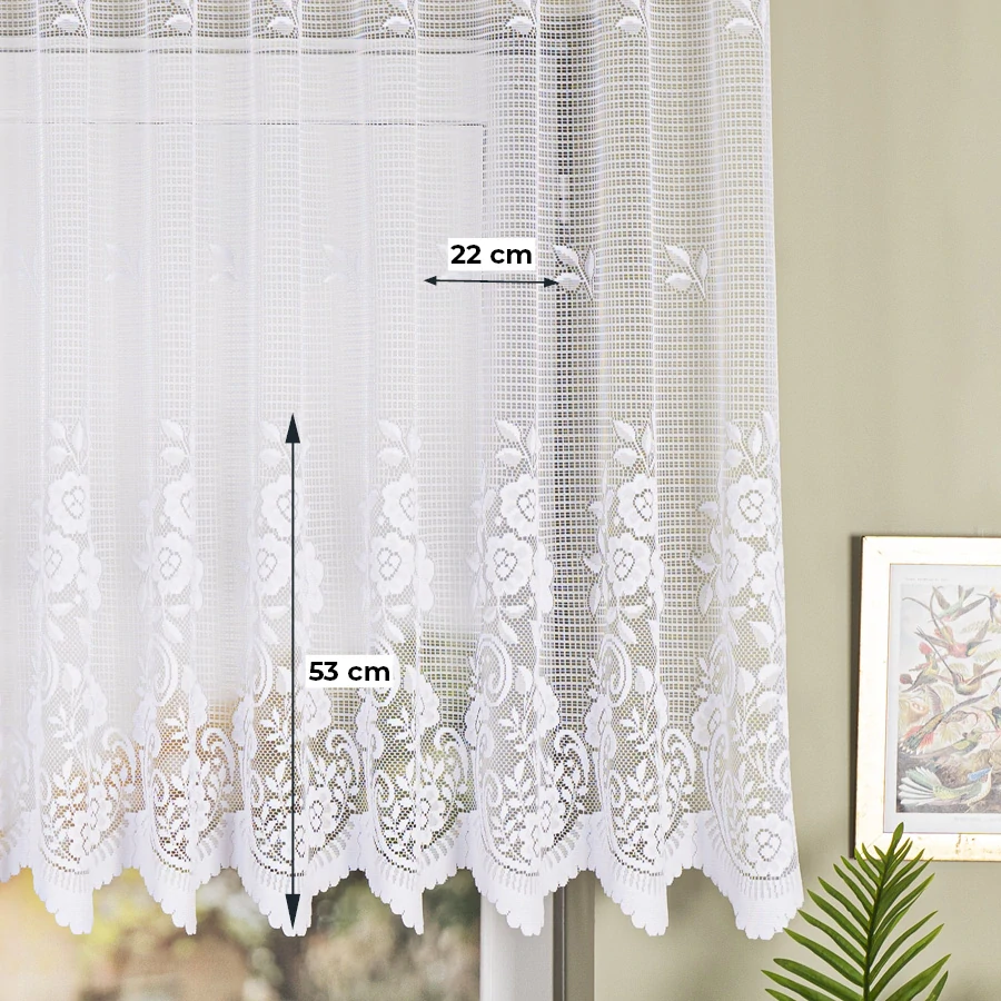 Žakárová záclona metráž SÁRA, výška 120cm