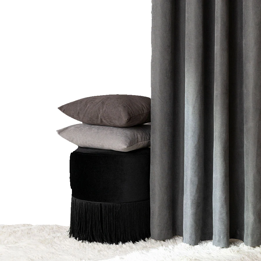 Kusový závěs s kroužky MILAS tm. šedý - 250x140cm