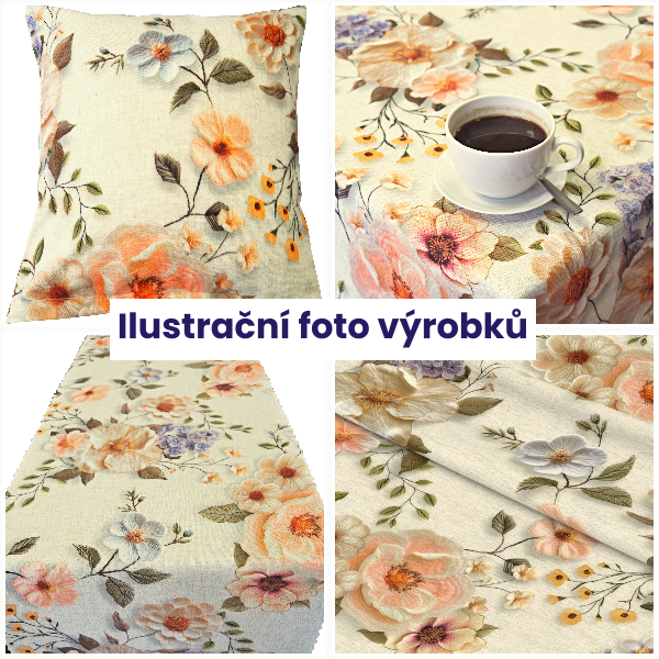 Povlak na polštářek LINO velké květy 50x50 cm