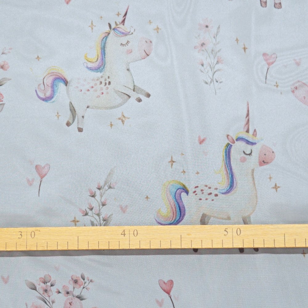 Dětská záclona metráž voál Jednorožec, výška 157 cm