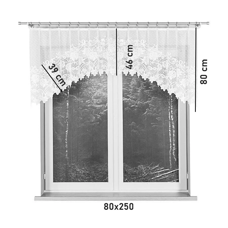 Oblouková záclona žakár Demira - 80x250cm
