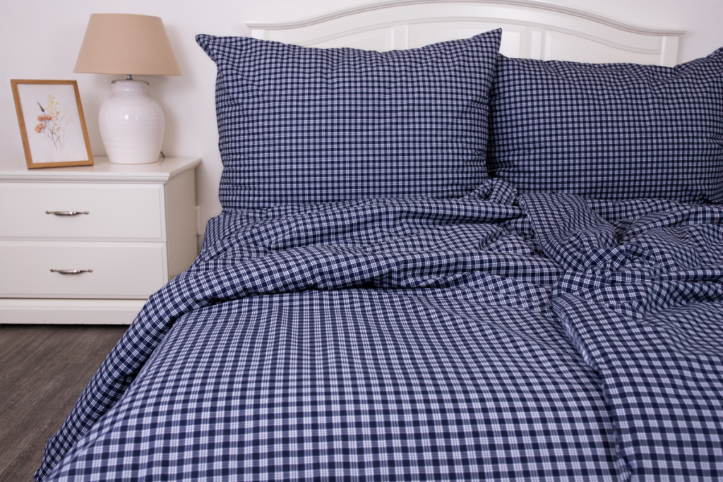 Bavlněné povlečení Kostička modrá POZITIV - 240/220 + 2ks 70/90