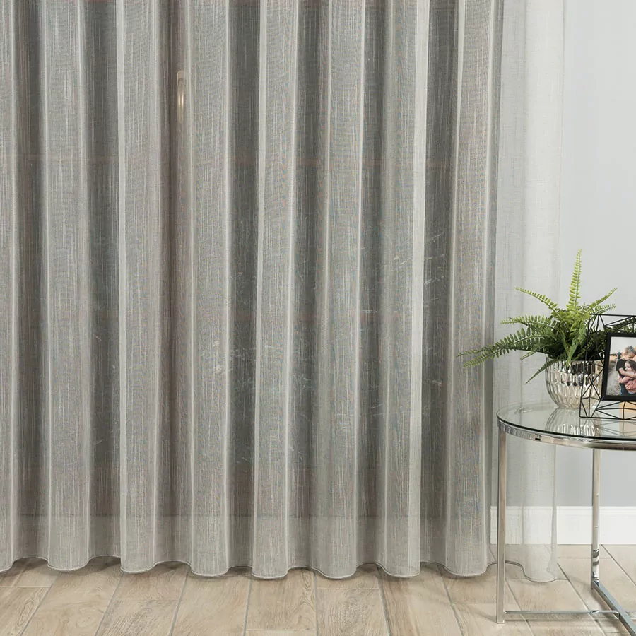 Batist záclona metráž Faustina šedá - výška 320cm