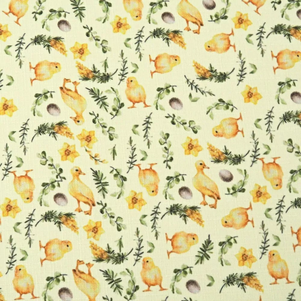 Teflonový velikonoční ubrus Kuřátka žlutý