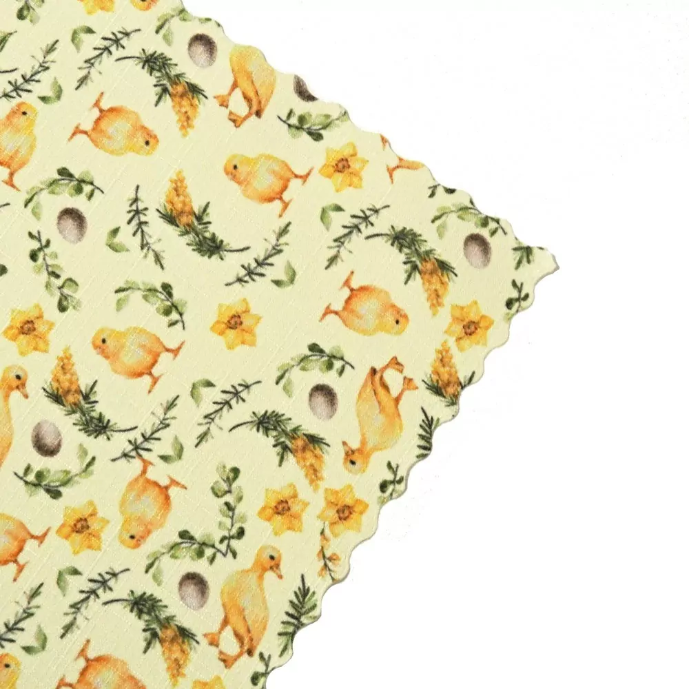 Metráž teflon - velikonoční běhoun Kuřátka žlutý