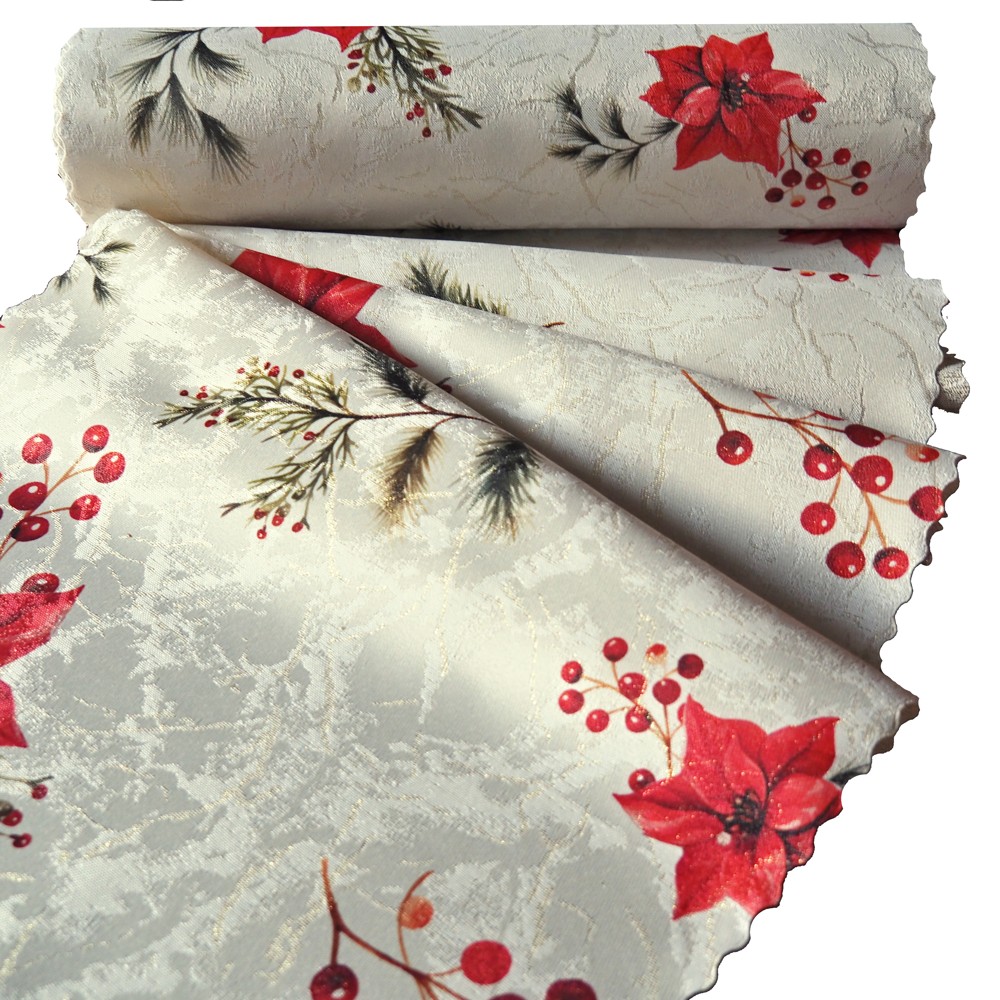 Vánoční běhoun v metráži - Štědrovečerní květy