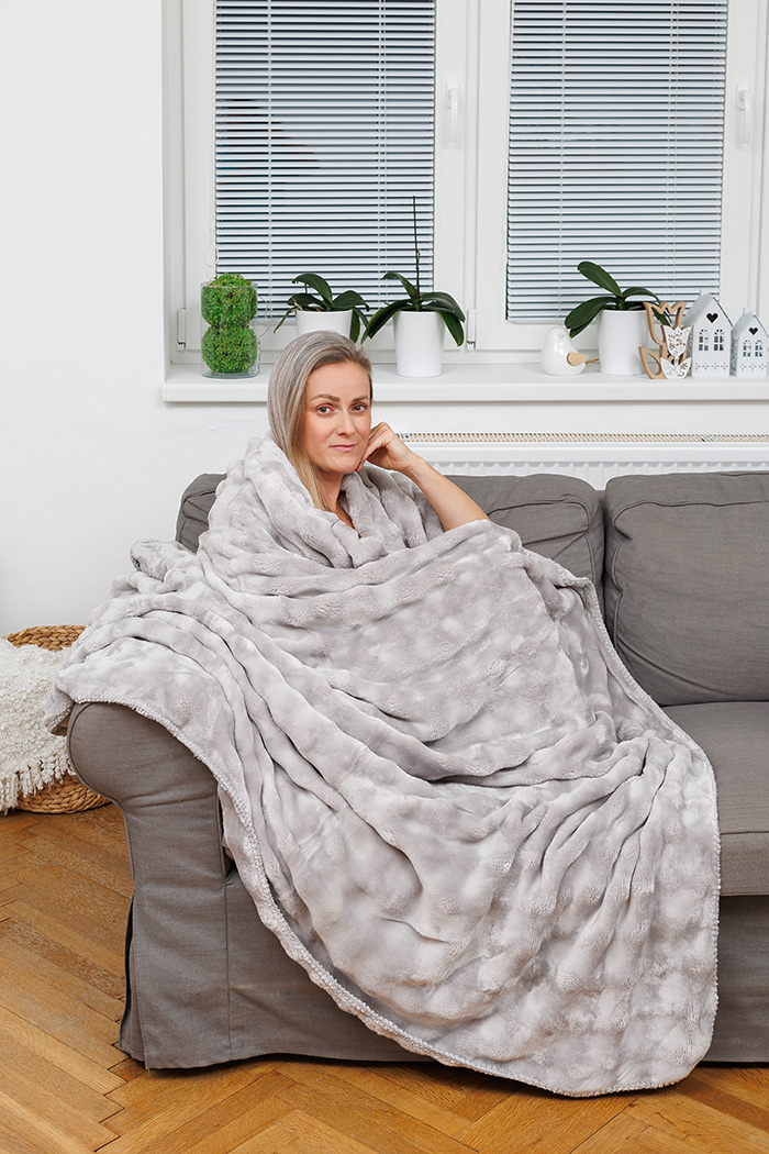 Deka mikroflanel Stella OBLÁČKY - světle šedá