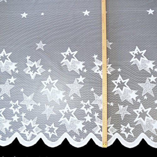 Vánoční kusová žakárová záclona Hvězdy
