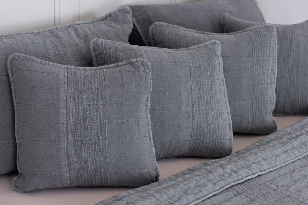 Bavlněný povlak STONEwashed šedá - 40/40 cm