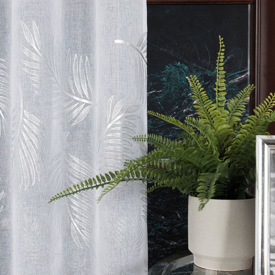 Etamin kusová záclona STŘÍBRNÉ PALMY