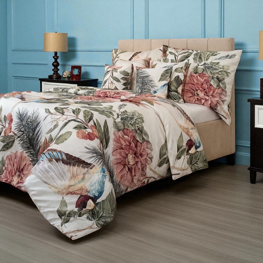 Saténové povlečení KOLIBŘÍK 200x200, 2ks 70x90 cm