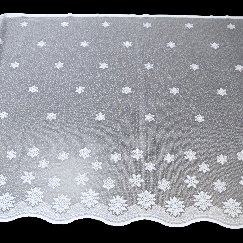 Vánoční metrážová záclona žakár VLOČKY - výška 170 cm