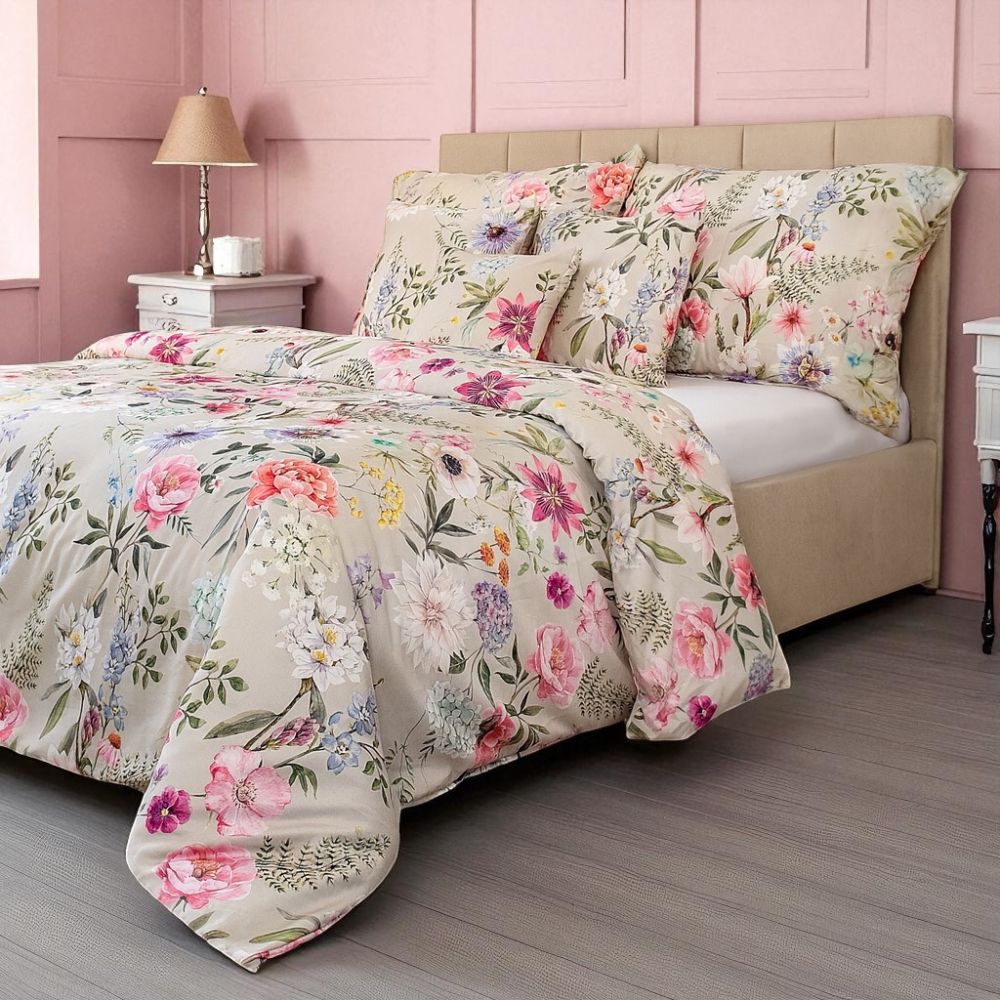 Saténové povlečení BOTANICA ELEGANCE - 140x200, 70x90 cm