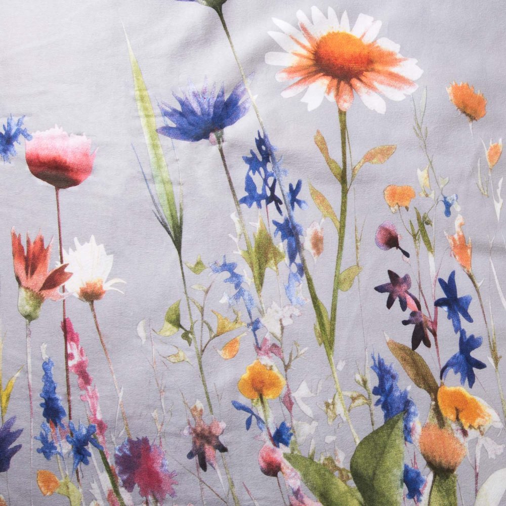 Flanelové povlečení ZAHRADA ŠEDÁ 140x200, 70x90 cm