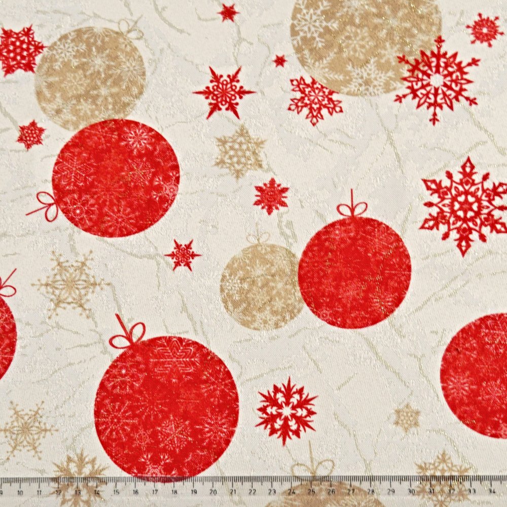 Vánoční teflonový ubrus BAŇKY 120x120 cm