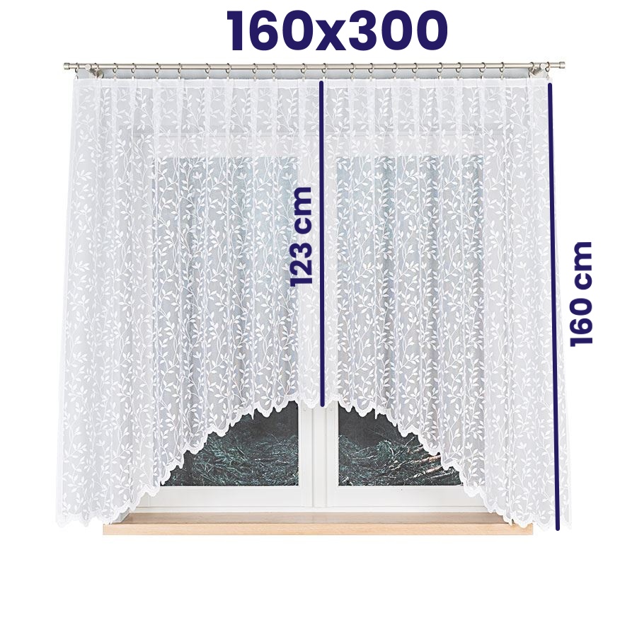 Oblouková žakárová kusová záclona ZUZKA