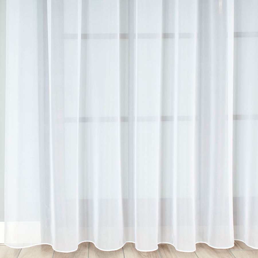 Hladký bílý voál LUX s olůvkem metráž - výška 300cm