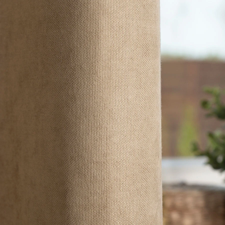 Kusový závěs s kroužky MILAS béžový - 250x140cm