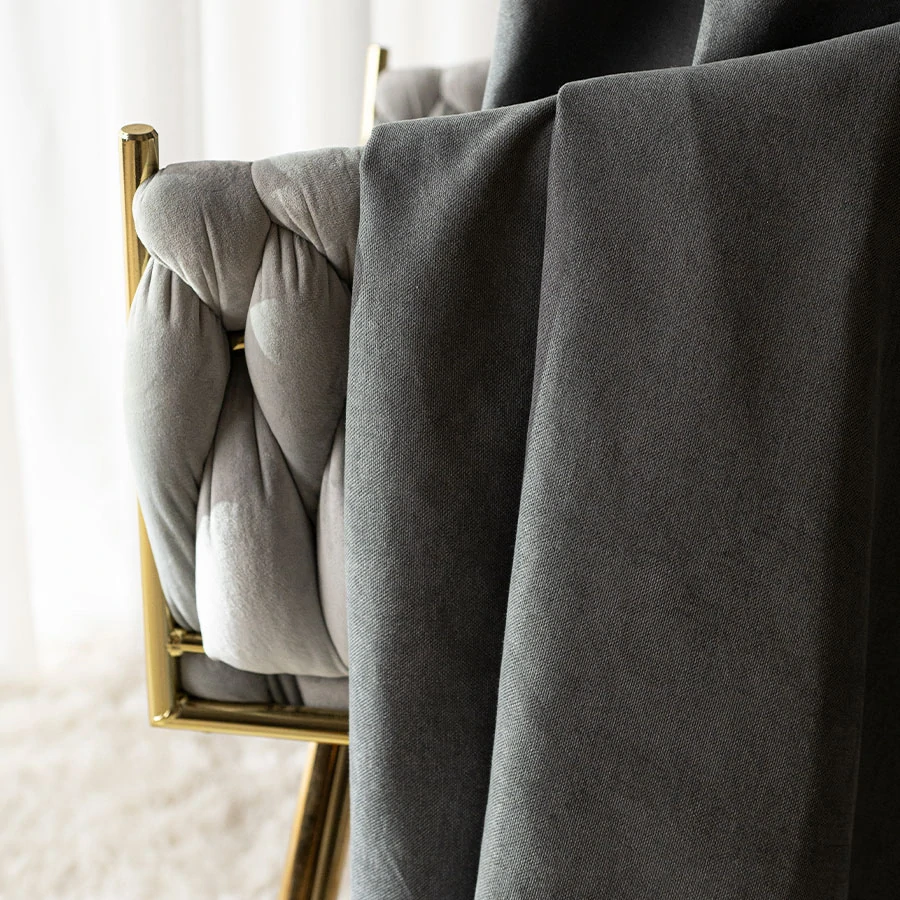 Kusový závěs s kroužky MILAS tm. šedý - 250x140cm