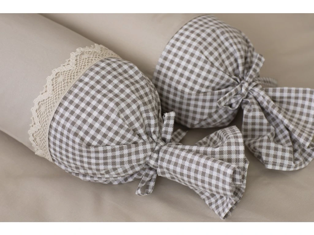 Dekorativní bavlněný povlak PEPITO KOSTIČKA / UNI BÉŽOVÁ prošitý 40x40 cm