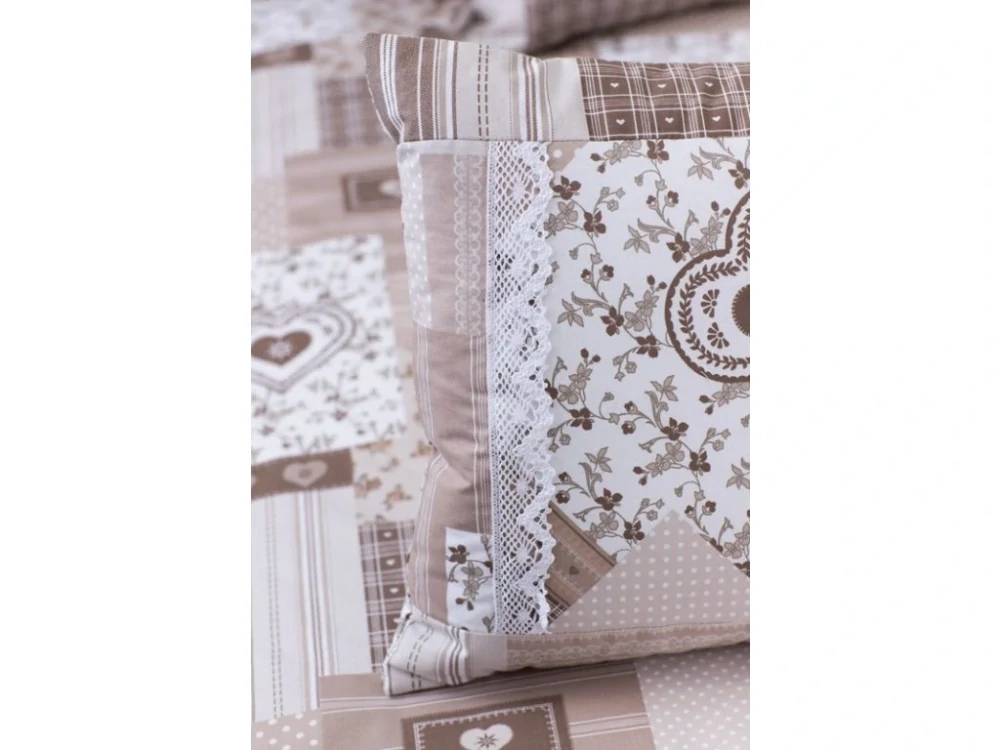 Dekorativní krepové povlaky BÉŽOVÝ PATCHWORK