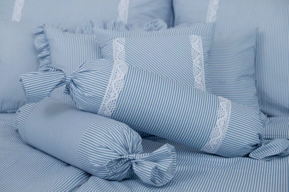 Bavlněný povlak váleček MODRÝ PROUŽEK drobný - 1x 50/15