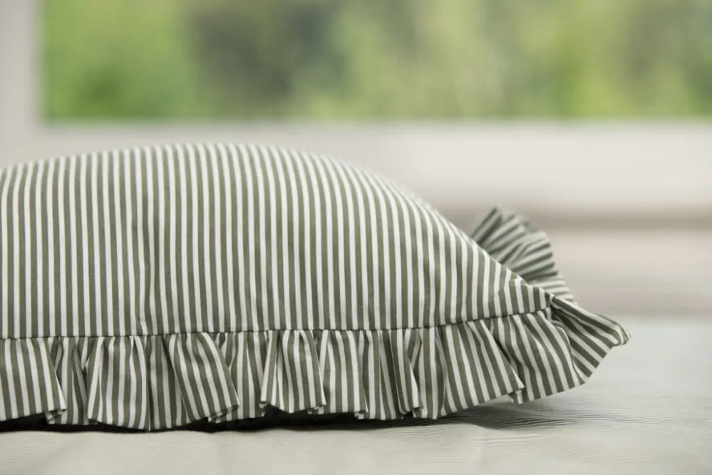 Bavlněný povlak kanýr OLIVOVÝ PROUŽEK - 1x 40/40