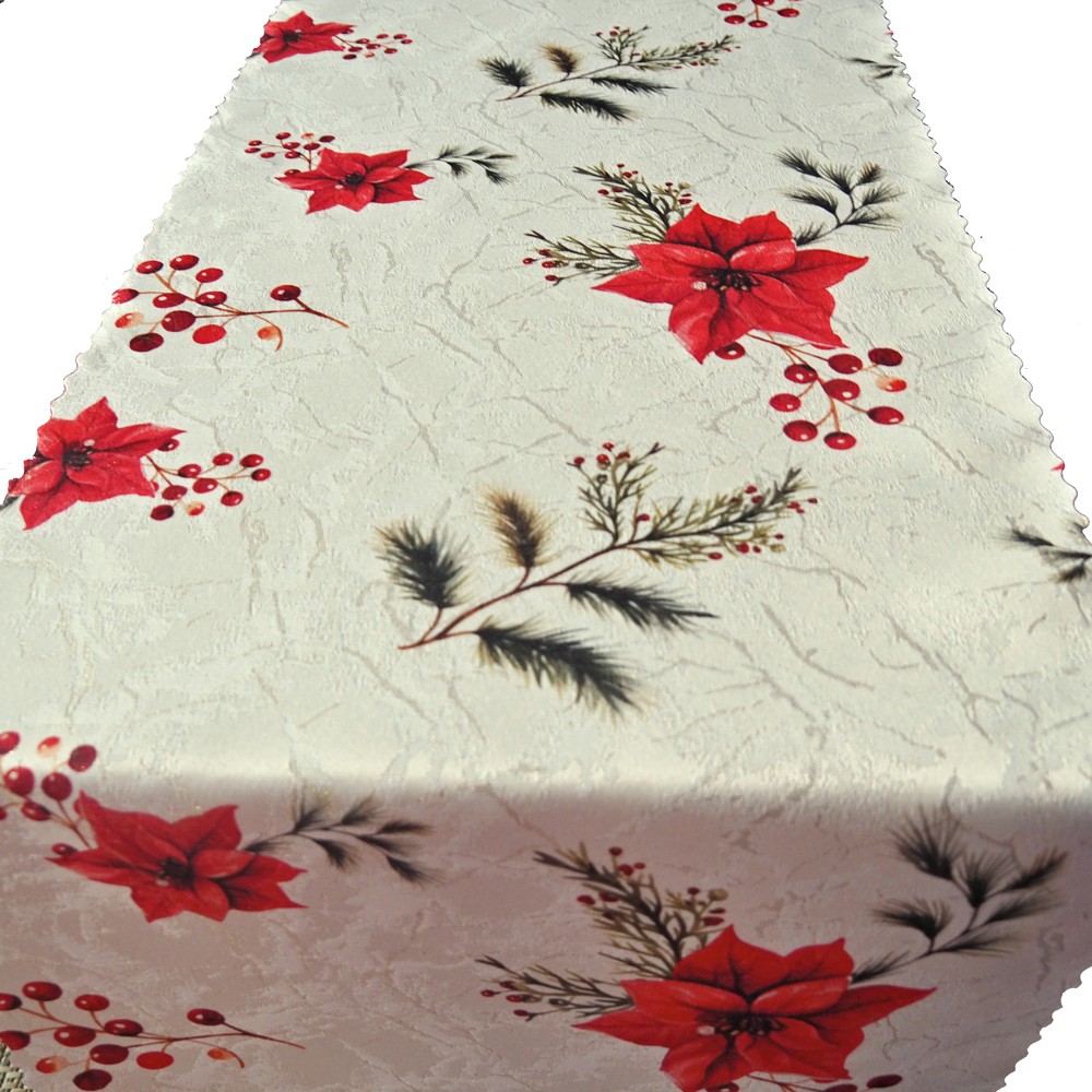 Vánoční běhoun v metráži - Štědrovečerní květy